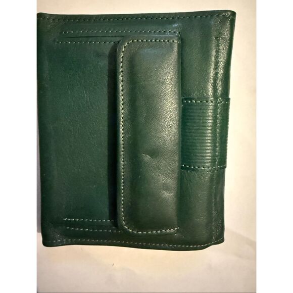 Rolfs Unisex Leather Flap Coin Pocket Tri-fold Card Holder Wallet Green OS NWOT - Picture 3 of 7